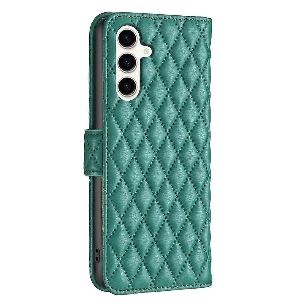 Samsung Galaxy M35 5G -nahkaiselle puhelinkotelolle Rombus Grid Pattern hinta ja tiedot | Puhelimen kuoret ja kotelot | hobbyhall.fi