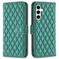 Samsung Galaxy M35 5G -nahkaiselle puhelinkotelolle Rombus Grid Pattern hinta ja tiedot | Puhelimen kuoret ja kotelot | hobbyhall.fi