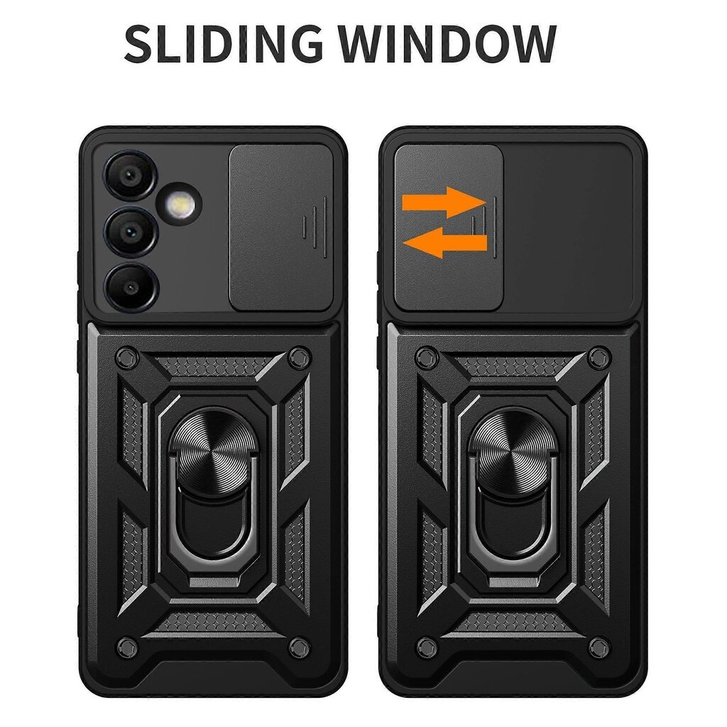 Samsung Galaxy S24 FE Case PC+TPU-kickstand-puhelimen suojus, jossa on liukukameran kansi hinta ja tiedot | Puhelimen kuoret ja kotelot | hobbyhall.fi