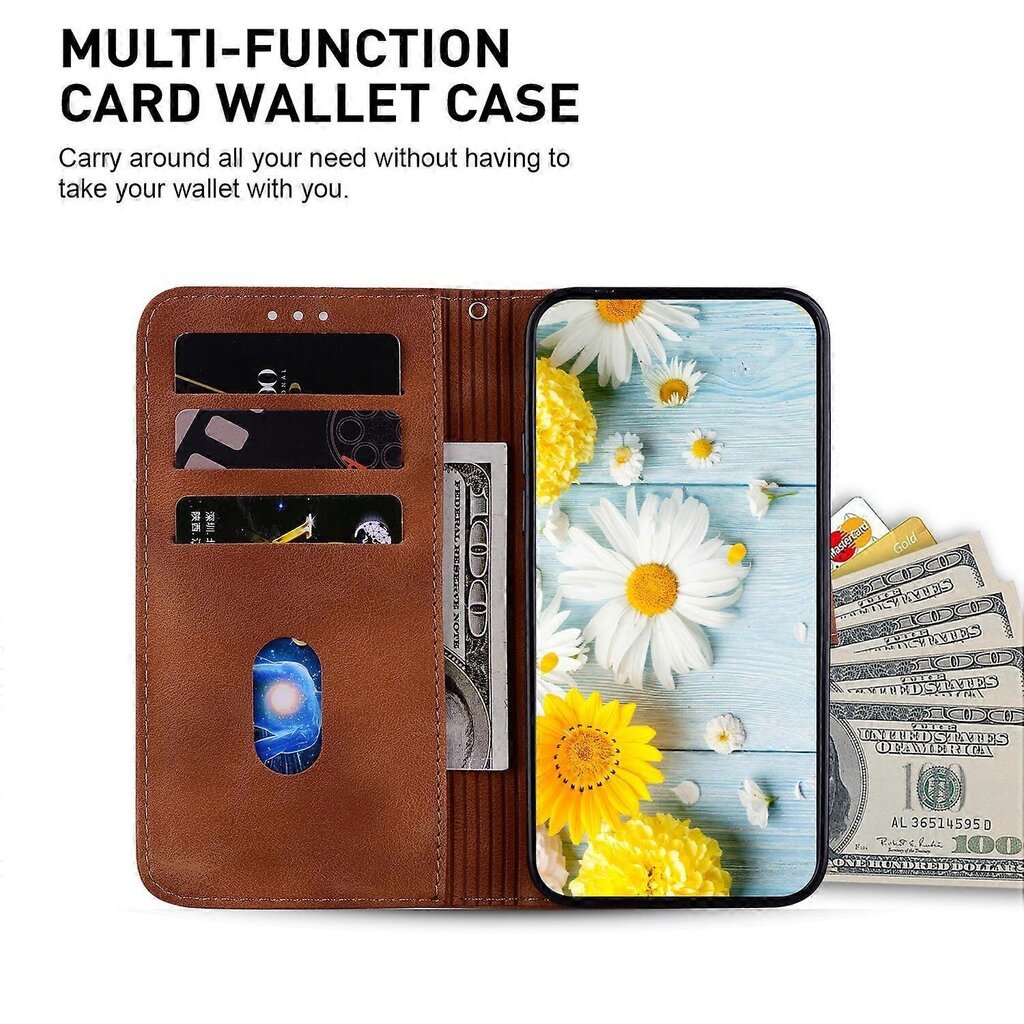 Samsung Galaxy M35 5G -telinekotelolle Lily Flower Imprint -nahkainen puhelimen suojus hinta ja tiedot | Puhelimen kuoret ja kotelot | hobbyhall.fi