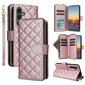 Samsung Galaxy S24 FE -kotelolle vetoketjullinen lompakko Rhombus PU nahkainen Crossbody puhelinlaukku hinta ja tiedot | Puhelimen kuoret ja kotelot | hobbyhall.fi