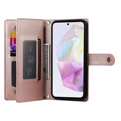 Samsung Galaxy A35 5G Case PU-nahkaiselle vetoketjutaskulle, Flip-puhelimen suojus hinta ja tiedot | Puhelimen kuoret ja kotelot | hobbyhall.fi