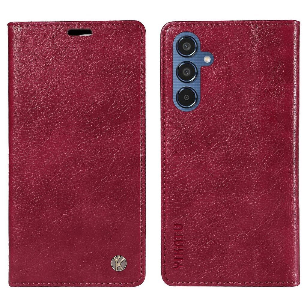 Samsung Galaxy M35 5G -kotelolle Litchi Grain Nahkainen Lompakon puhelimen suojakuori hinta ja tiedot | Puhelimen kuoret ja kotelot | hobbyhall.fi