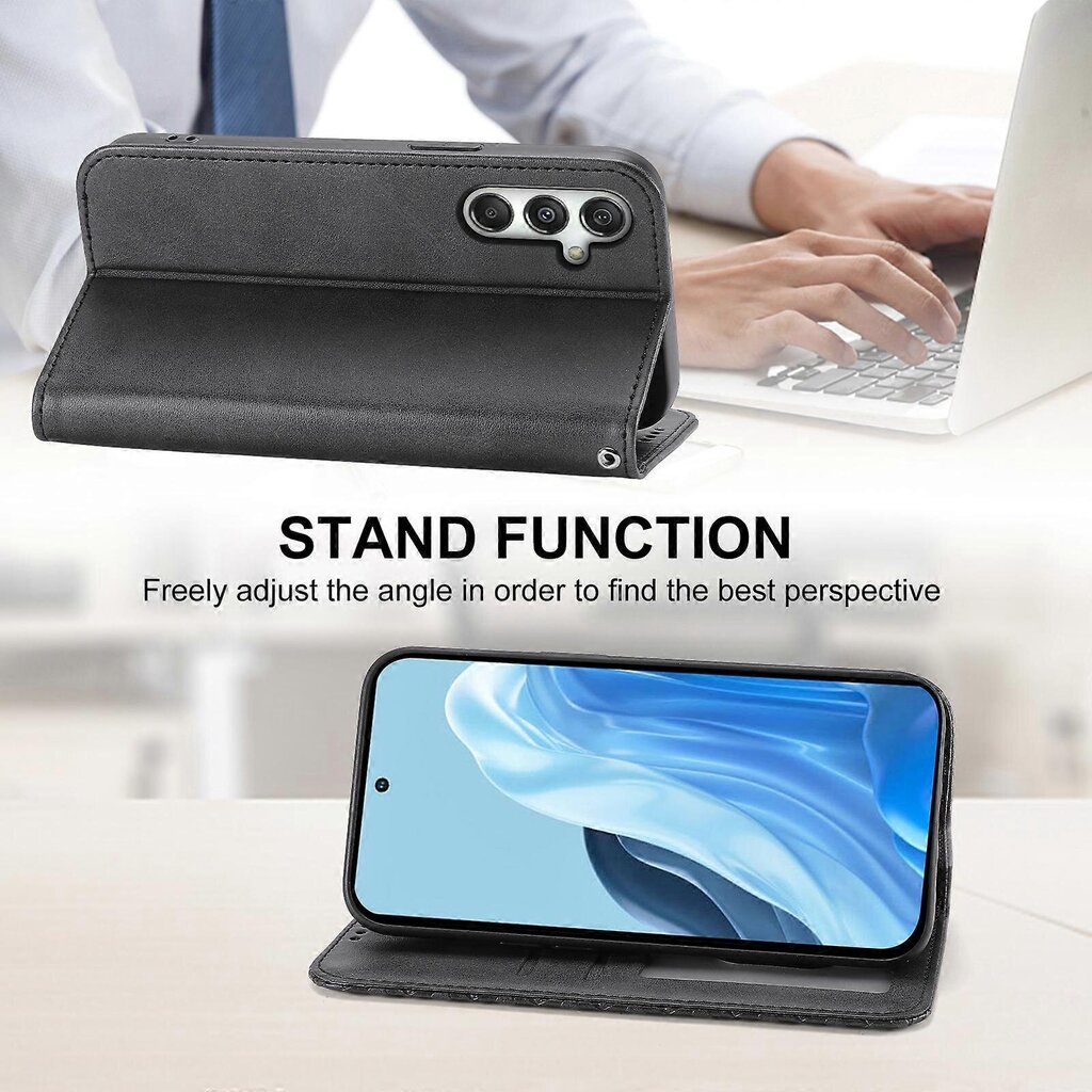 Samsung Galaxy M35 5G Case Calf Texture PU-nahkaiselle puhelimen suojakuorelle lompakolla hinta ja tiedot | Puhelimen kuoret ja kotelot | hobbyhall.fi