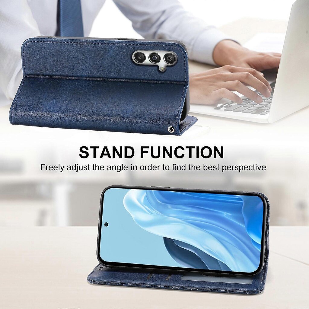 Samsung Galaxy M35 5G Case Calf Texture PU-nahkaiselle puhelimen suojakuorelle lompakolla hinta ja tiedot | Puhelimen kuoret ja kotelot | hobbyhall.fi