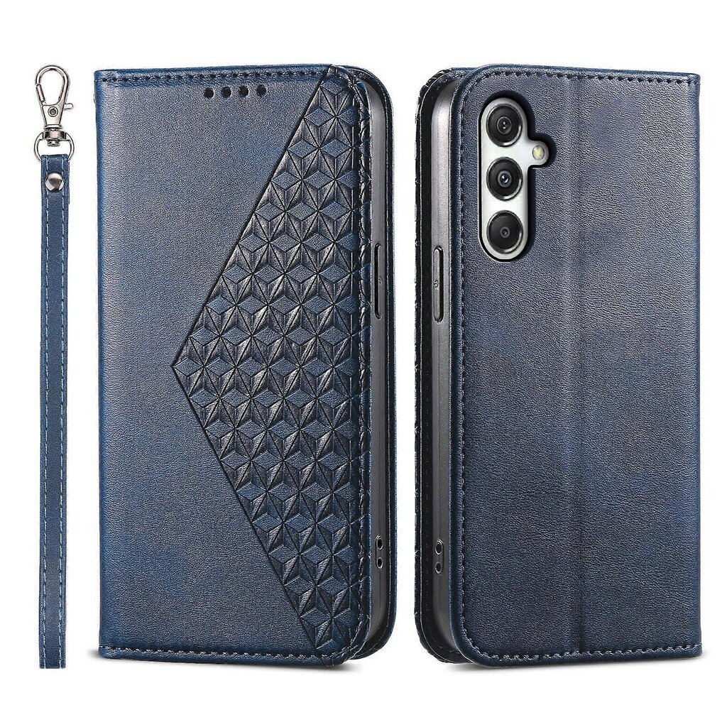 Samsung Galaxy M35 5G Case Calf Texture PU-nahkaiselle puhelimen suojakuorelle lompakolla hinta ja tiedot | Puhelimen kuoret ja kotelot | hobbyhall.fi