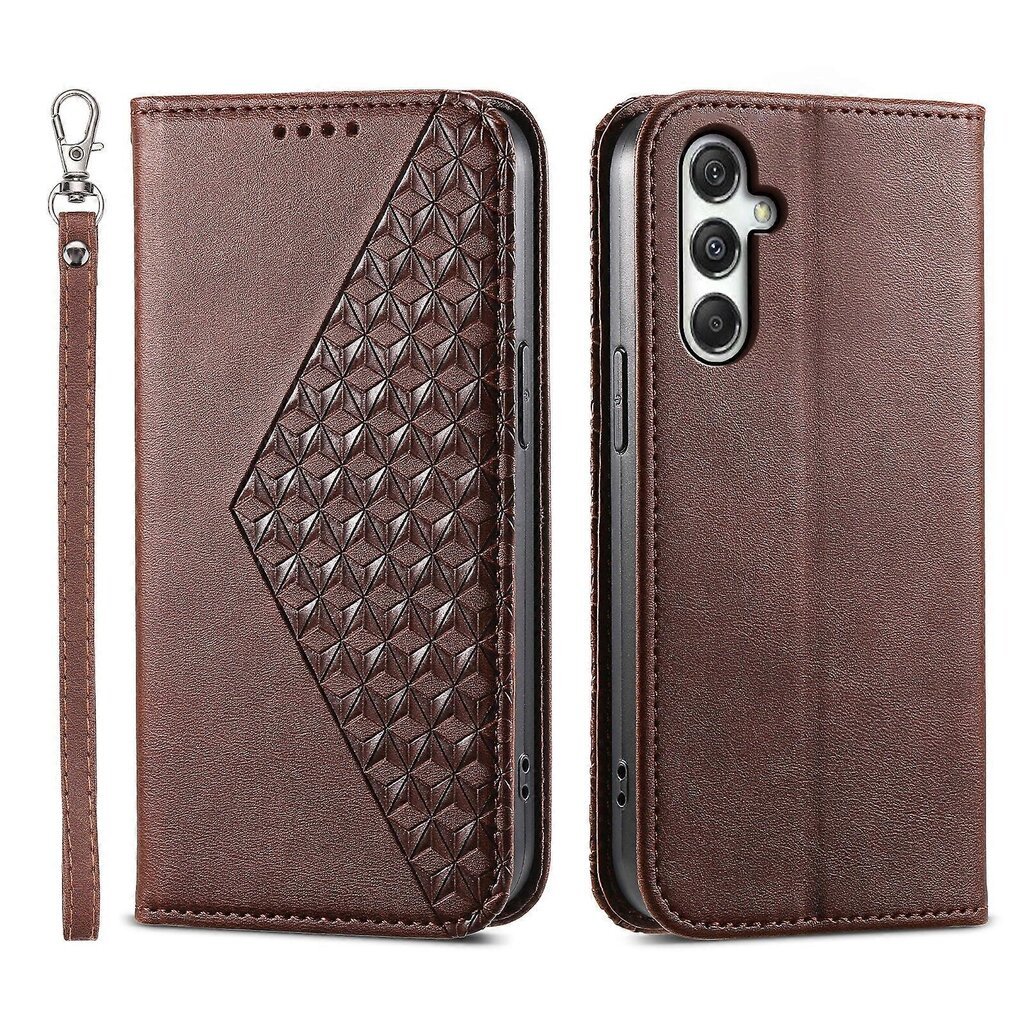 Samsung Galaxy M35 5G Case Calf Texture PU-nahkaiselle puhelimen suojakuorelle lompakolla hinta ja tiedot | Puhelimen kuoret ja kotelot | hobbyhall.fi