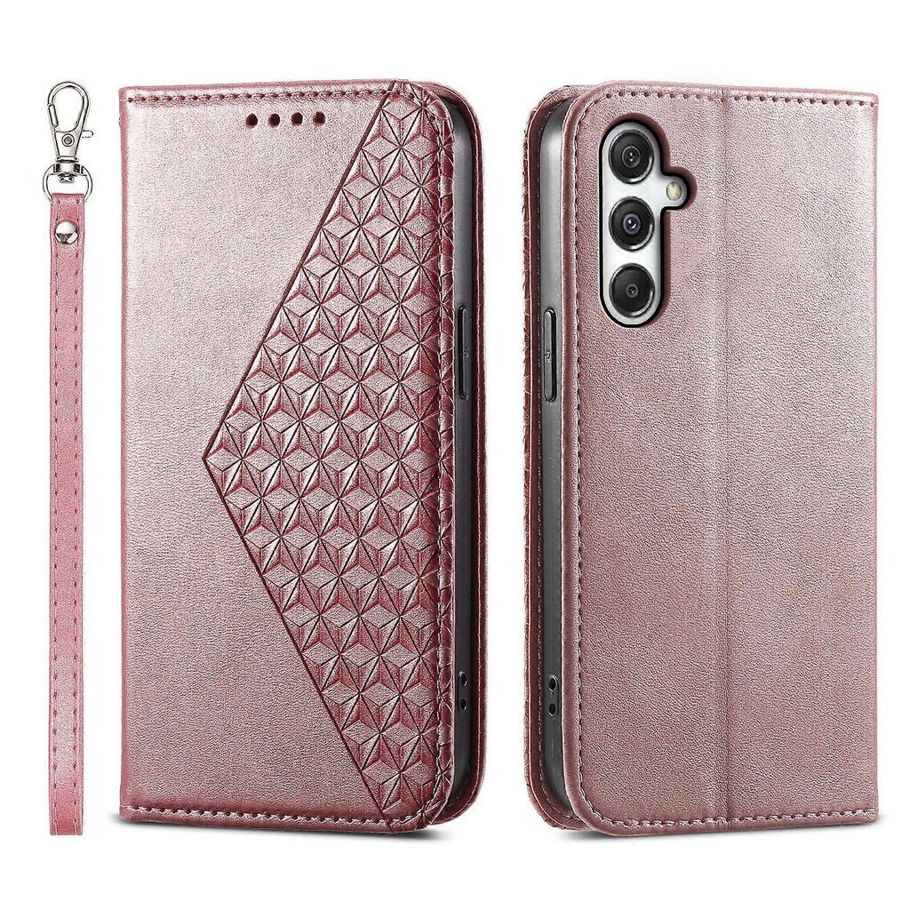 Samsung Galaxy M35 5G Case Calf Texture PU-nahkaiselle puhelimen suojakuorelle lompakolla hinta ja tiedot | Puhelimen kuoret ja kotelot | hobbyhall.fi