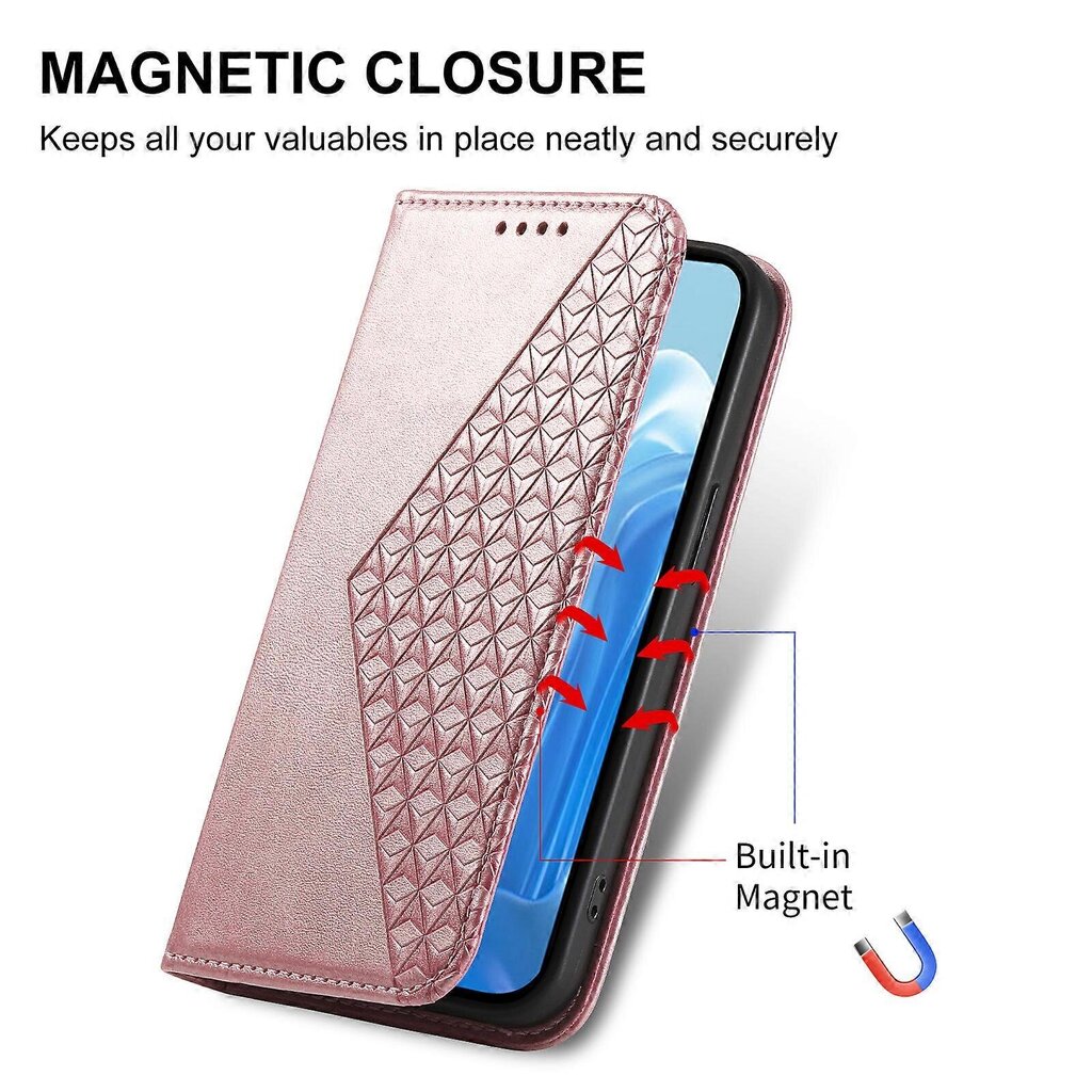 Samsung Galaxy M35 5G Case Calf Texture PU-nahkaiselle puhelimen suojakuorelle lompakolla hinta ja tiedot | Puhelimen kuoret ja kotelot | hobbyhall.fi