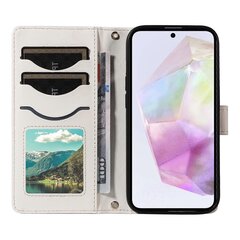 Samsung Galaxy A35 5G Case Lompakko Rhombus Nahkainen puhelimen suojus olkahihnalla, rannehihna hinta ja tiedot | Puhelimen kuoret ja kotelot | hobbyhall.fi