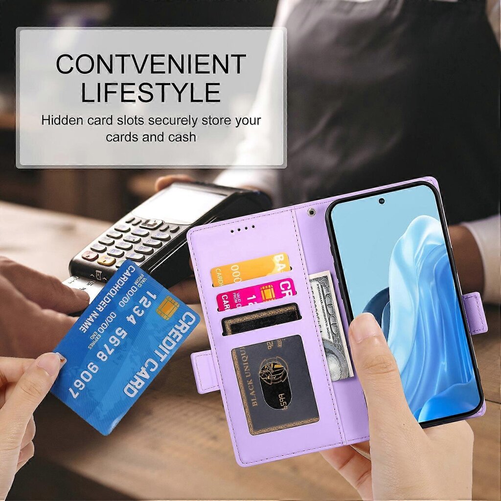 Samsung Galaxy M35 5G Stand Case PU-nahkaiselle lompakkopuhelimelle hinta ja tiedot | Puhelimen kuoret ja kotelot | hobbyhall.fi