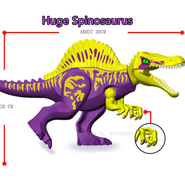 Jurassic Dinosaur Therizinosaurus World Park Giganotosaurus Dino malli Quetzalcoatlus Rakennuspalikat Tiilet Lasten Lelut Joululahja