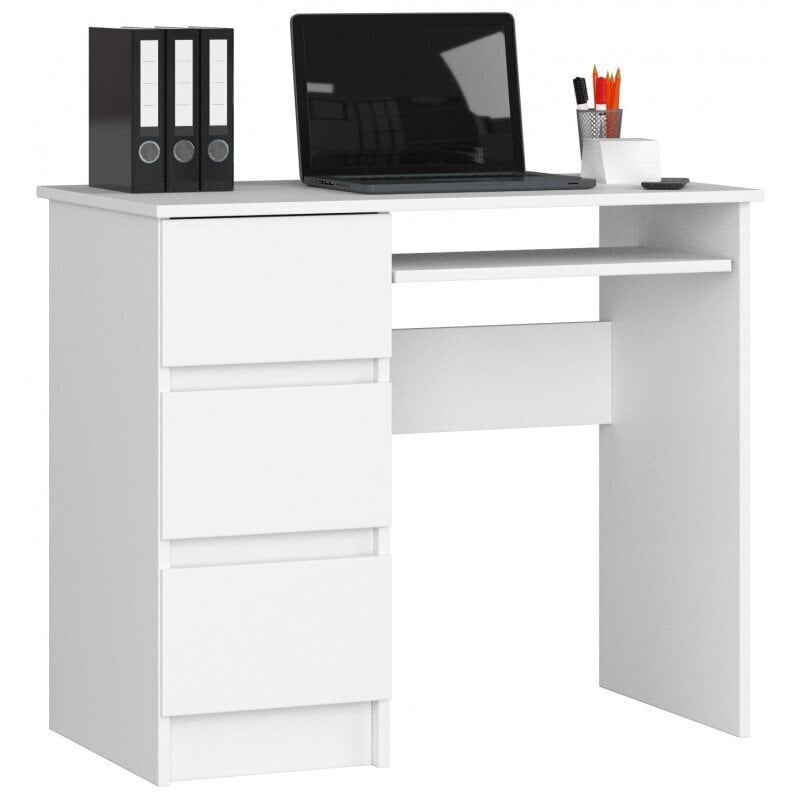 Työpöytä A6, vasen, valkoinen hinta ja tiedot | Tietokonepöydät ja työpöydät | hobbyhall.fi