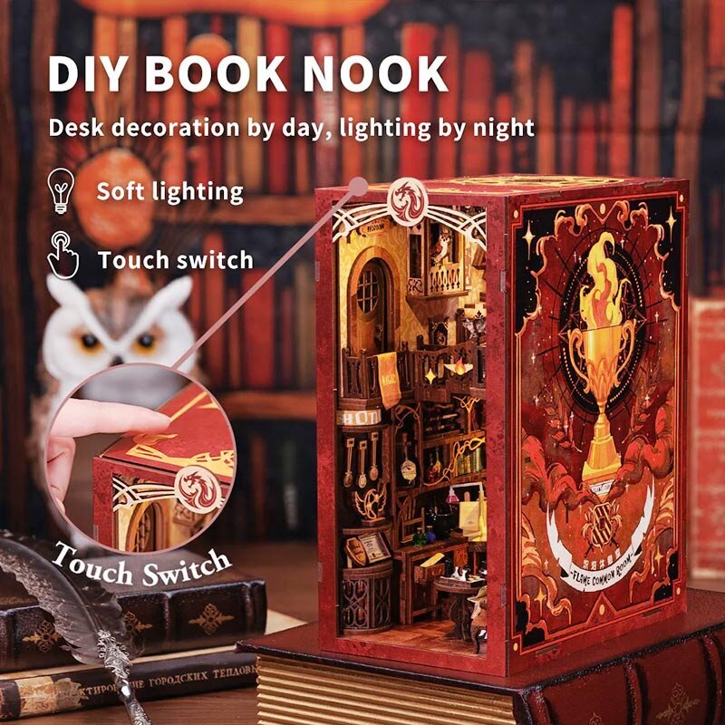 Book Nook miniatyyri talo - Taikakoulun yhteinen huone - CuteBee hinta ja tiedot | Palapelit | hobbyhall.fi