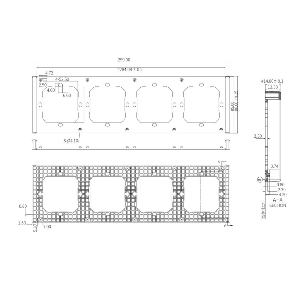 Nelinkertainen asennuskehys seinäkytkimille M5-80, 29,9 cm. x 8,6 cm. x 14,8 cm. hinta ja tiedot | Älylaitteiden lisätarvikkeet | hobbyhall.fi