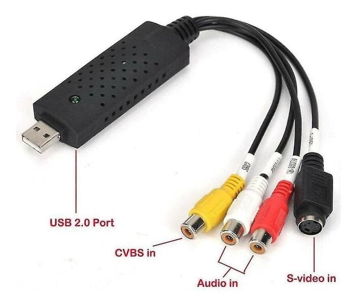 USB Rca Vhs tietokoneeseen Usb Audio Video Capture Adapter, usb2.0 Video Capture Card One Way Capture Card HD Valvonta Video Capture Card Yksisuuntainen USB-suojus