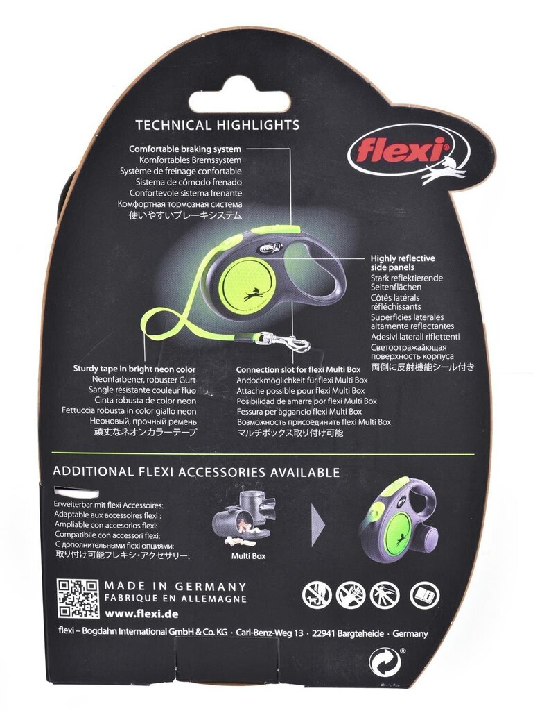 Flexi Neon S, 5m, vihreä hinta ja tiedot | Koiran talutushihnat | hobbyhall.fi