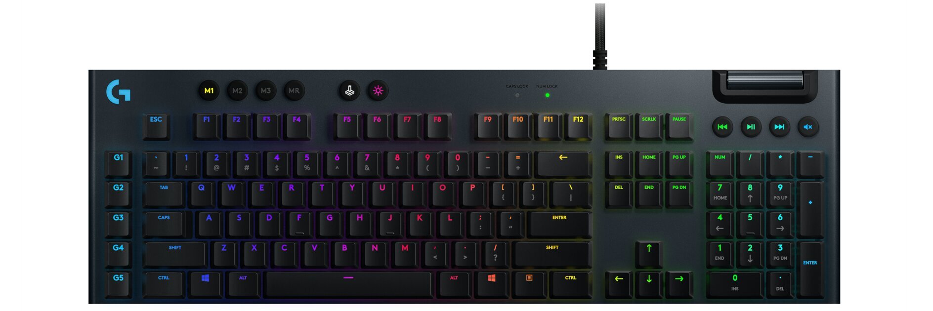 Pelimekaaninen Logitech-näppäimistö, G815 Lightsync RGB, Clicky Switch hinta ja tiedot | Näppäimistöt | hobbyhall.fi