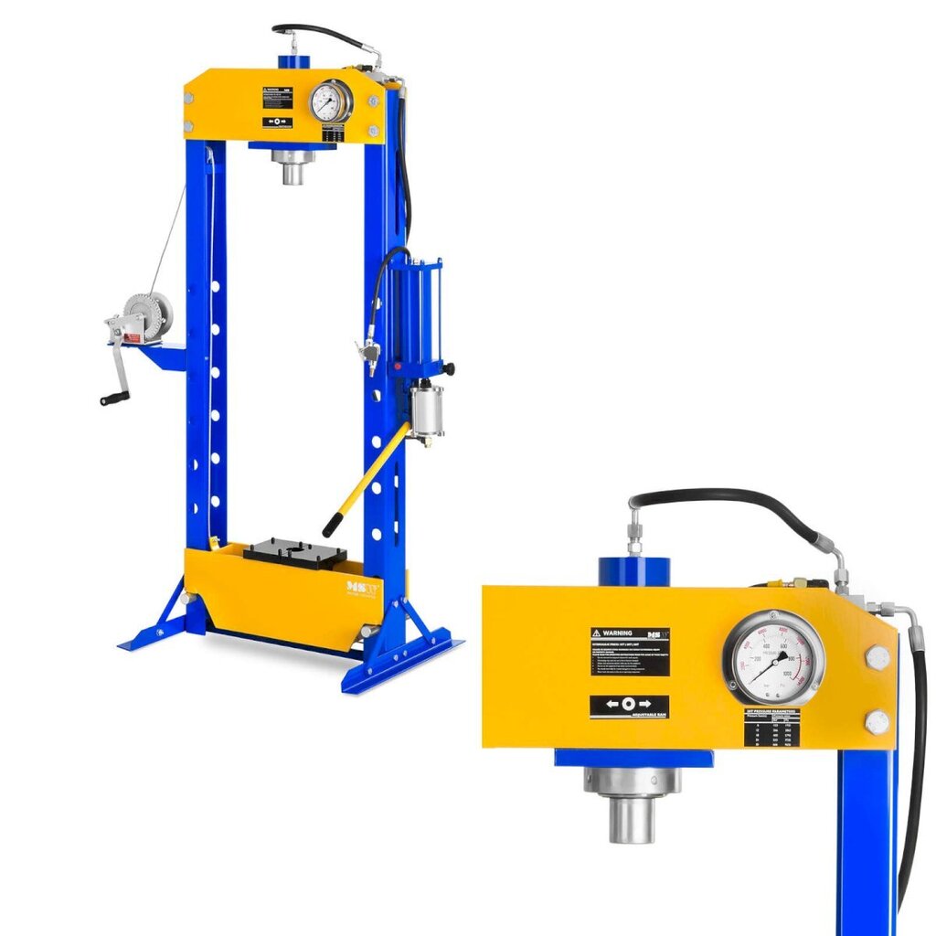 Hydraulinen ja pneumaattinen korjaamopuristin, MSW-WP-50T-P1, 50T 624 bar MSW WP-50T-P hinta ja tiedot | Käsityökalut | hobbyhall.fi