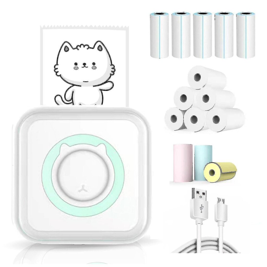 Mini taskutarratulostin, langaton Bluetooth kannettava kannettava tulostinkone lämpötulostin muistiinpanoille, muistiinpanoille, valokuvalle, taskutarralle, kuoo Lu hinta ja tiedot | Tulostimet | hobbyhall.fi