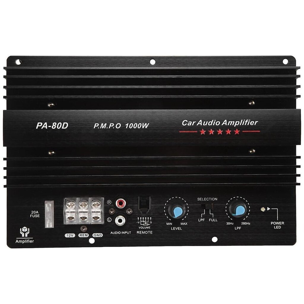 Pa-80d 12v 1000w autoääni suuritehoinen vahvistin vahvistinlevy Tehokas subwoofer bassovahvistin autosoitin hinta ja tiedot | Autokaiuttimet | hobbyhall.fi