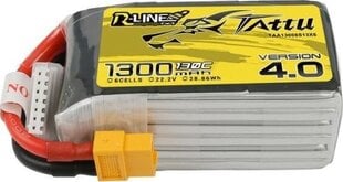 Akku Tattu R-Line 4.0 1300mAh 22.2V 130C 6S1P XT60 hinta ja tiedot | Älylaitteiden lisätarvikkeet | hobbyhall.fi