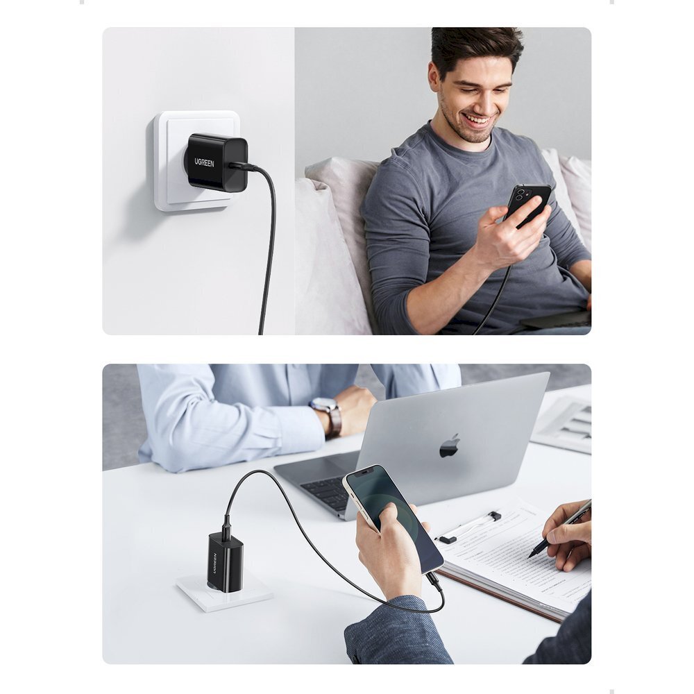 Puhelinlaturi, Ugreen, USB-C , 20 W., Power Delivery, musta hinta ja tiedot | Varavirtalähteet | hobbyhall.fi