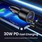 Autolaturi, Ugreen CD2931, 2 x USB-C, PD ja 1x USB-A, 130 W., musta hinta ja tiedot | Varavirtalähteet | hobbyhall.fi