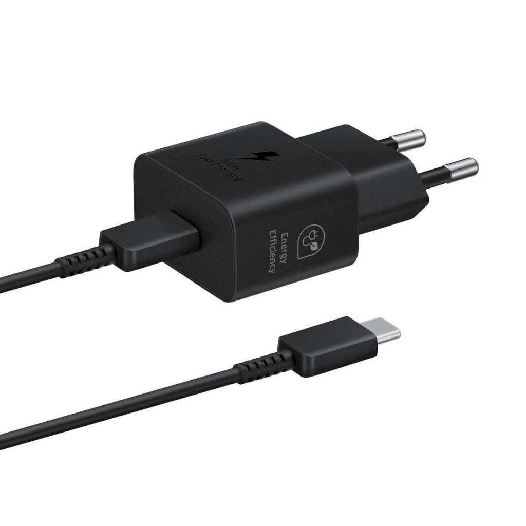 Verkkolaturi USB-C-kaapelilla, Samsung GaN 25 W. SFC, musta hinta ja tiedot | Varavirtalähteet | hobbyhall.fi