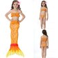 Lasten Tyttö Merenneito 3-osainen setti Cosplay-asu Fishtail Bikini-uimapuku oranssi hinta ja tiedot | Uimaliivit ja kellukkeet | hobbyhall.fi