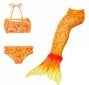 Lasten Tyttö Merenneito 3-osainen setti Cosplay-asu Fishtail Bikini-uimapuku oranssi hinta ja tiedot | Uimaliivit ja kellukkeet | hobbyhall.fi