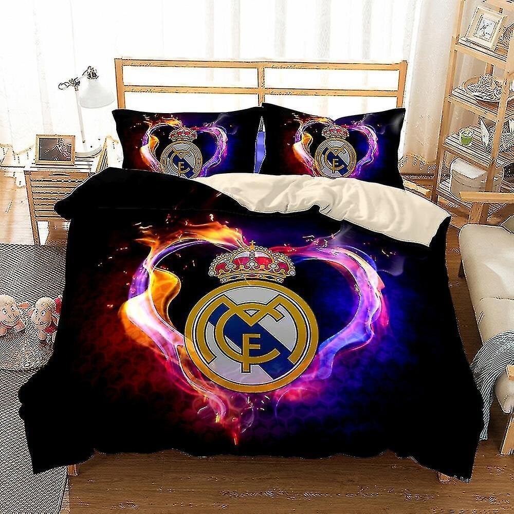 Australia 140*210 Flaming Real Madrid 3D digitaalinen painettu vuodevaatteet setti 3-osainen jalkapallofani Kodintekstiilit Pussilakana + tyynyliina hinta ja tiedot | Pussilakanat ja tyynyliinat | hobbyhall.fi