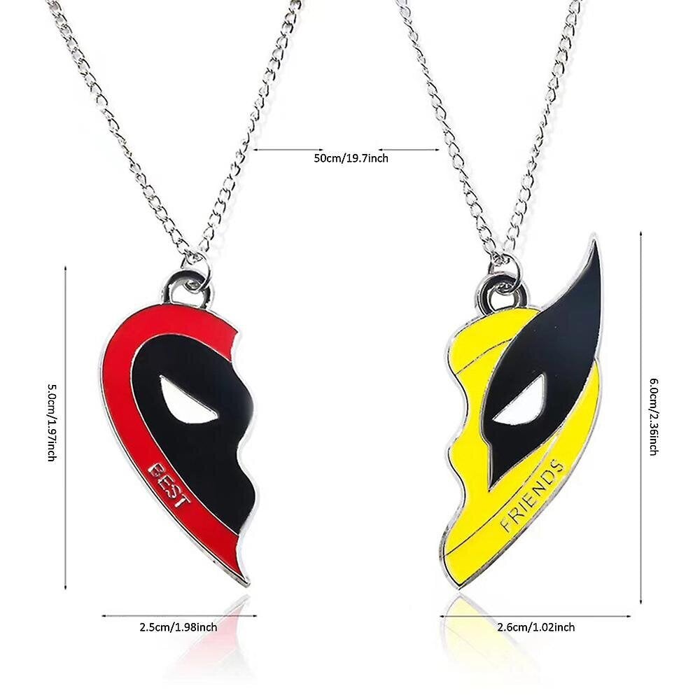 Deadpool & Wolverine Best Friends -kaulakoru puolisydämellä riippukorut miehille naisille lahjat hinta ja tiedot | Pehmolelut | hobbyhall.fi