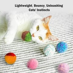 SHSHWANG Soft Pom Pom Cat Lelupallot 6 pakkaus, Kissojen interaktiivinen pehmopallo sisäkissoille, kissanpentu ja kissanpentu jahtaavat lelupalloja hinta ja tiedot | Pehmolelut | hobbyhall.fi