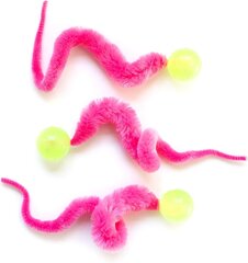 Random Color Glow-in-The-Dark Wiggly Ball - 3pk - Hauskat kissanlelut - Lelupallot sisäkissoille - Kissan eläinlääkärin suunnittelema hinta ja tiedot | Pehmolelut | hobbyhall.fi