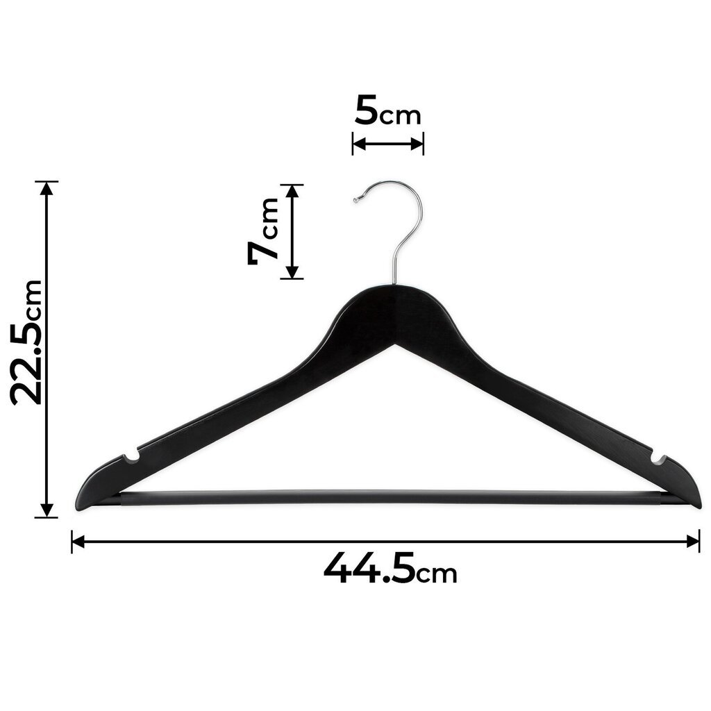 Puiset vaateripustimet – housutangolla ja hihnalovilla, 360 astetta pyörivät koukut, pakkauksessa 50 kpl, sopivat puvuille, paidoille, mekoille, mustat, "HB". hinta ja tiedot | Naulakot | hobbyhall.fi