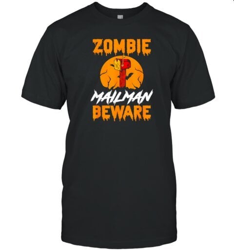 Zombie Mailman Beware Halloween T-Shirt hinta ja tiedot | Miesten T-paidat | hobbyhall.fi