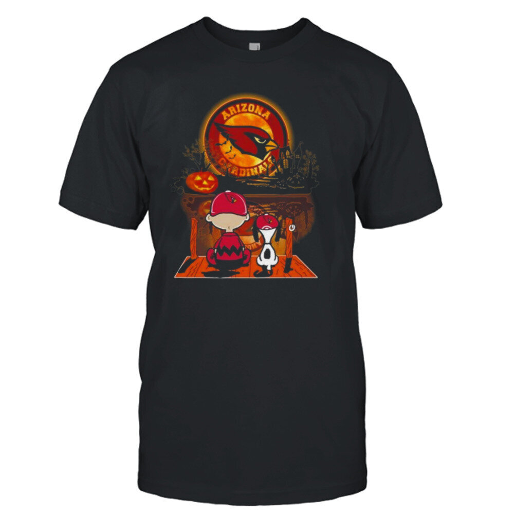 Snoopy And Charlie Brown Arizona Cardinals Sitting Under Moon Halloween 2023 T-shirt hinta ja tiedot | Miesten T-paidat | hobbyhall.fi