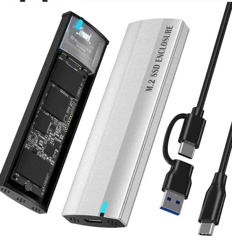 Nvme M.2 SSD Usb3.1-sovitin Box Dual Protocol 10gbp:hen hinta ja tiedot | Adapterit | hobbyhall.fi