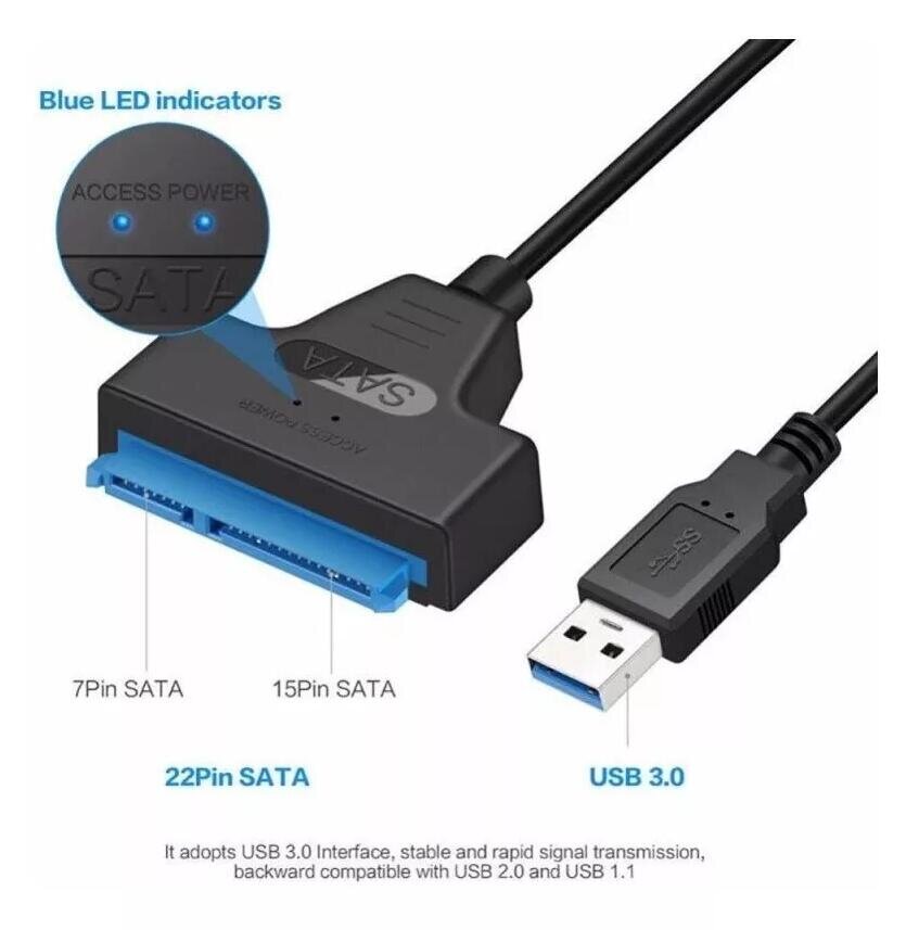 Usb-sovitin kaapeli 3.0 Sata Iii 2.5 6Gbps väri musta Usb-sovitin kaapeli 3.0 Sata Iii 2.5 6Gbps väri musta hinta ja tiedot | Adapterit | hobbyhall.fi