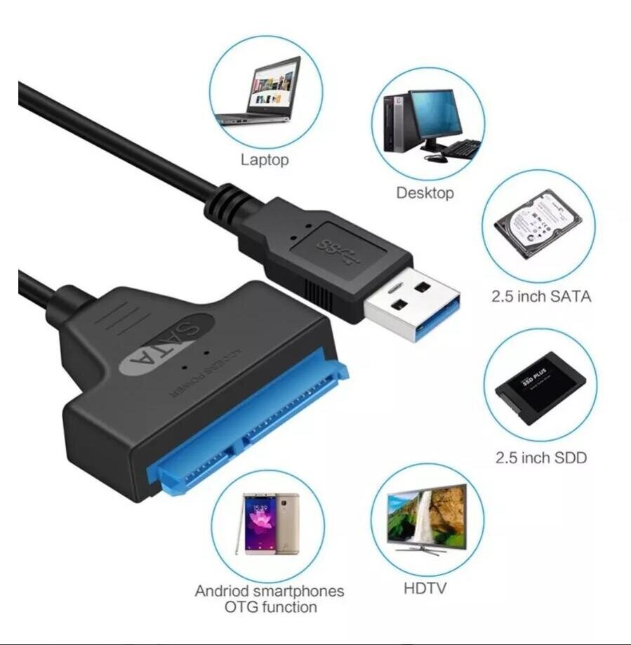 Usb-sovitin kaapeli 3.0 Sata Iii 2.5 6Gbps väri musta Usb-sovitin kaapeli 3.0 Sata Iii 2.5 6Gbps väri musta hinta ja tiedot | Adapterit | hobbyhall.fi