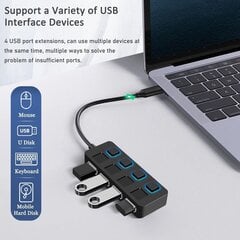 4-porttinen USB 3.0 -keskitin, jossa on yksittäinen LED-valaistu virtakytkin, USB-laajennus Macille, PC:lle ja kannettaville tietokoneille hinta ja tiedot | Kaapelit ja adapterit | hobbyhall.fi