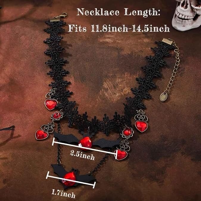 Black Lace Choker Naisten Goottilainen Crystal Choker Vintage Steampunk Pitsi Choker Halloween-juhlakorut hinta ja tiedot | Kaulakorut | hobbyhall.fi