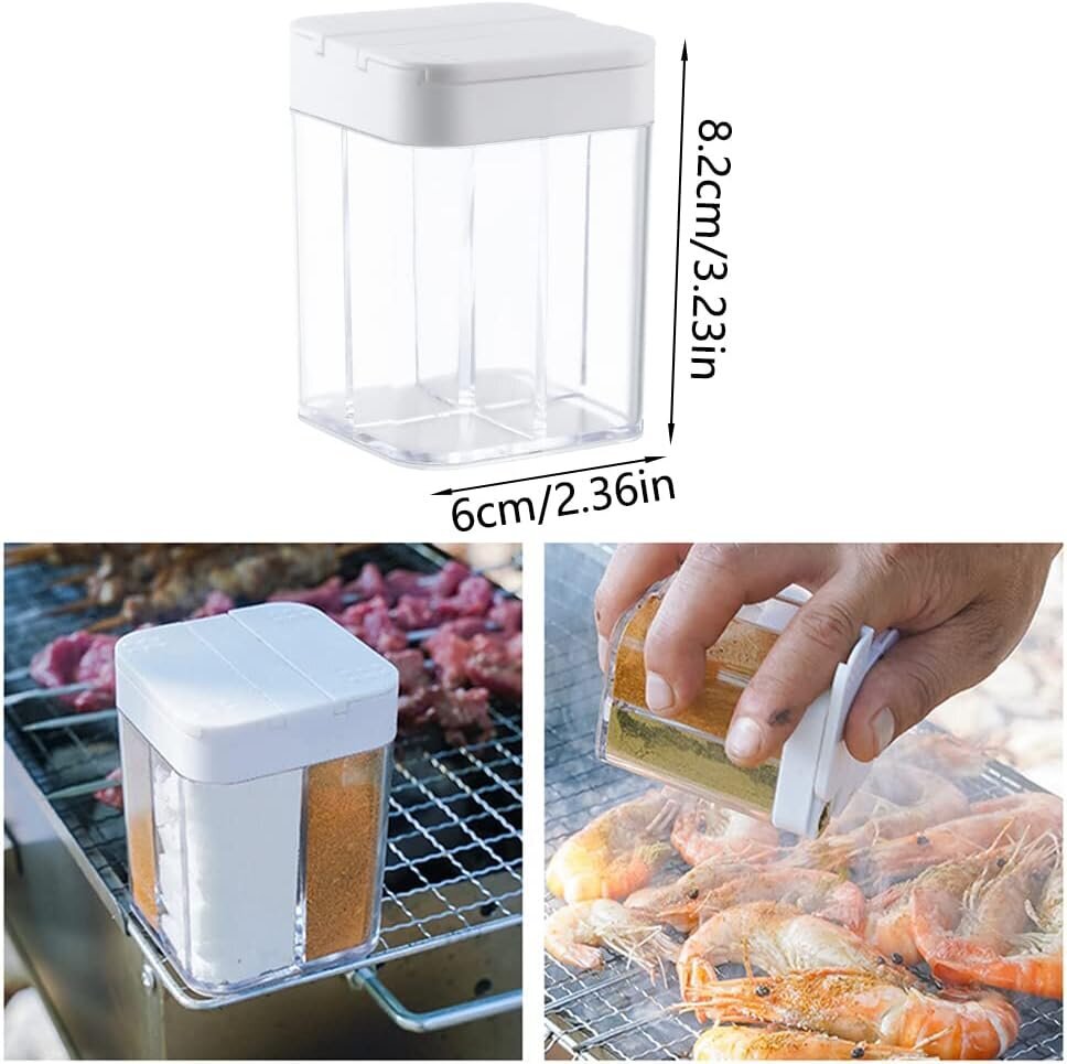 4-in-1 Spice Shaker Camping De-Spice Shaker Kotitalouksien maustelaatikot Säilytyslaatikot Matkalle Koti Keittiö Ruuanlaitto pihvi BBQ hinta ja tiedot | Keittiövälineet | hobbyhall.fi