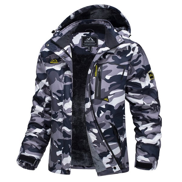 (US 2xL(CN 3xL)-Musta Camo)MAGCOMSEN Naisten Trend Hiihtotakki Talvi Lämmin Fleece Parka Vedenpitävä Työ Sadetakki Tuulitakki Ulkovaatteet Lumisade Retkeily Kalastus