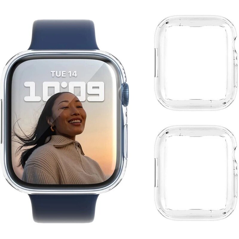 2 kpl Apple Watchin suojakuoreen iwatch7 sukupolven kellokotelon kalvo integroitu suojakuori 44mm hinta ja tiedot | Älykellojen ja aktiivisuusrannekkeiden lisätarvikkeet | hobbyhall.fi