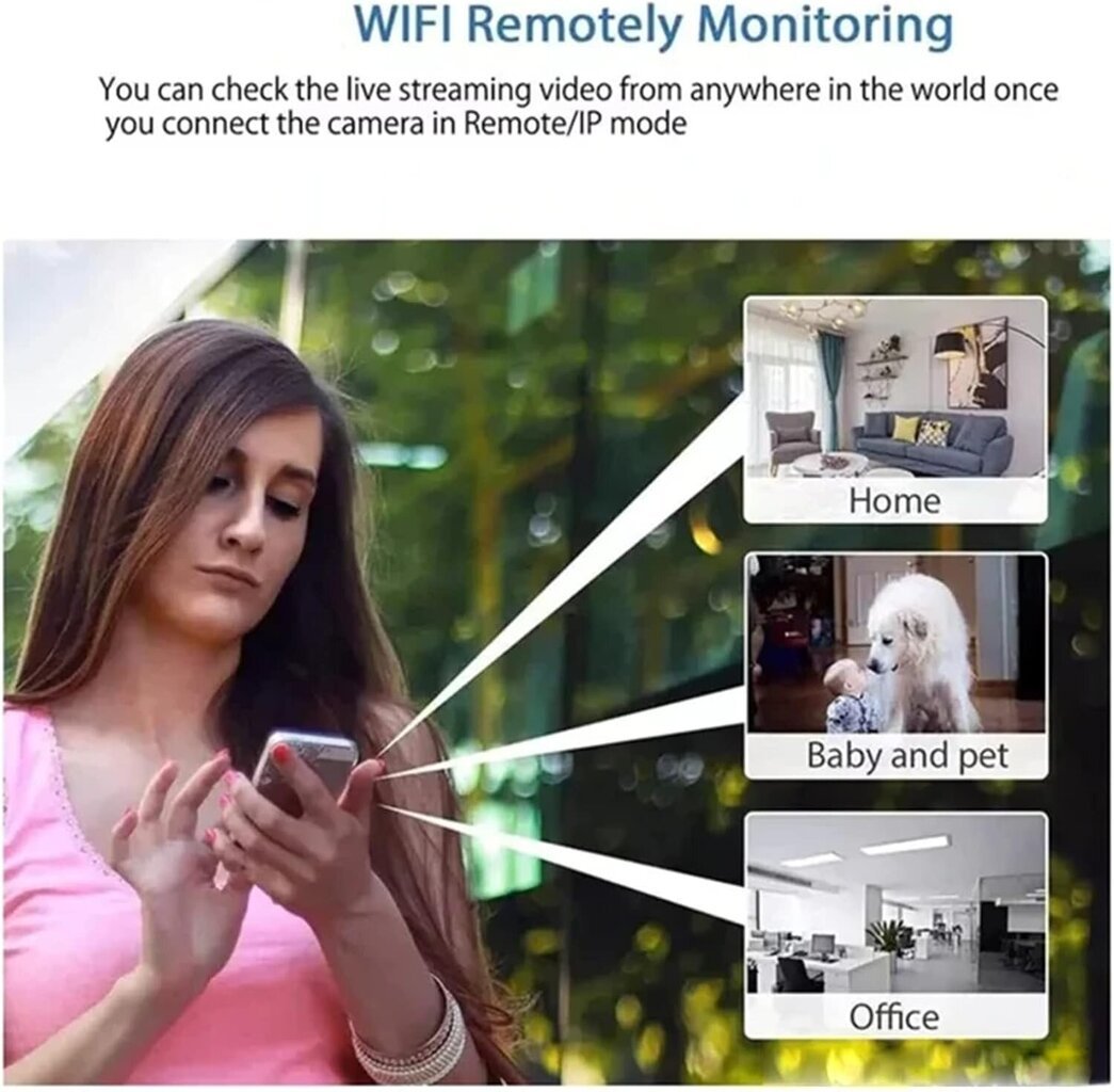 Mini WiFi -kamera HD Night Vision Mukana liiketunnistuksen kaukovalvonta 160° laajakulmainen mikroakku hinta ja tiedot | Valvontakamerat | hobbyhall.fi