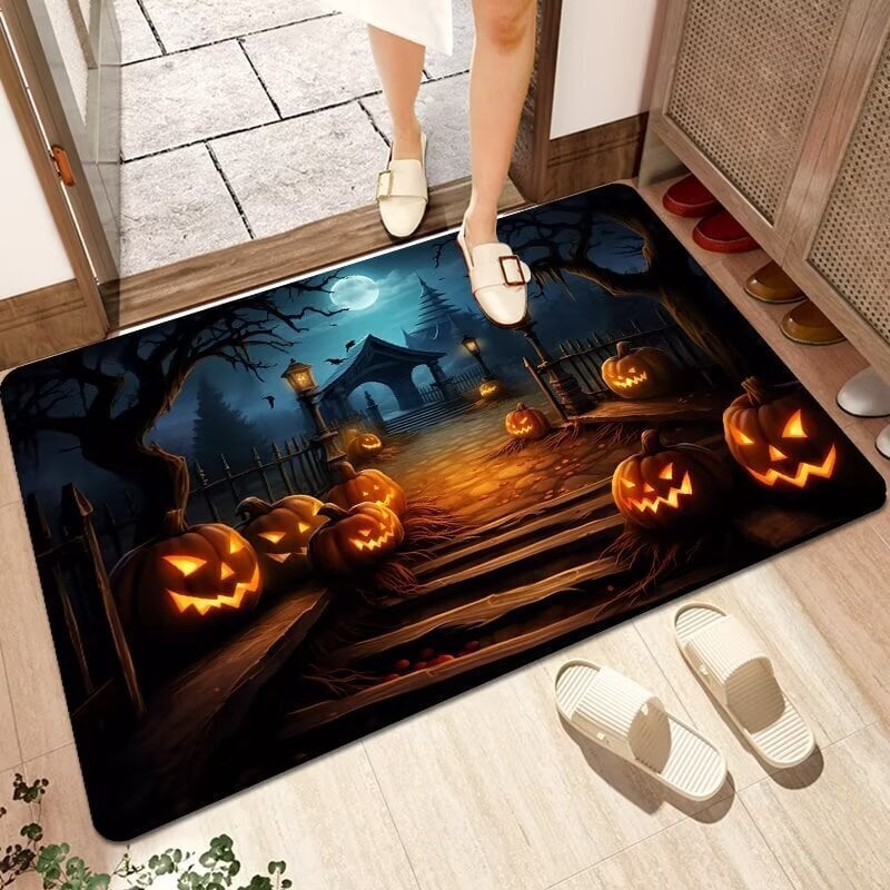 Halloween koriste matto kurpitsa kuvio 40*60cm, Halloween koristeet juhla-asetelma rekvisiitta hinta ja tiedot | Juhlakoristeet | hobbyhall.fi