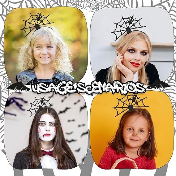 Halloween-naamiainen roolileikki kummitusfestivaali hämähäkkiverkko ruusulepakkopantakaulus hinta ja tiedot | Juhlakoristeet | hobbyhall.fi