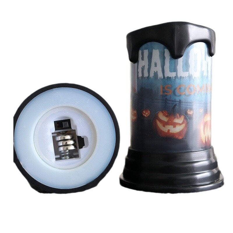 Halloween kynttilänjalka, Halloween elektroninen kynttilänvalo Käytännöllinen työpaikan järjestely Rekvisiitta koristelu Mini kodin yövalo (3 kpl) hinta ja tiedot | Juhlakoristeet | hobbyhall.fi